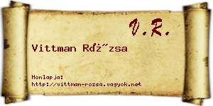 Vittman Rózsa névjegykártya